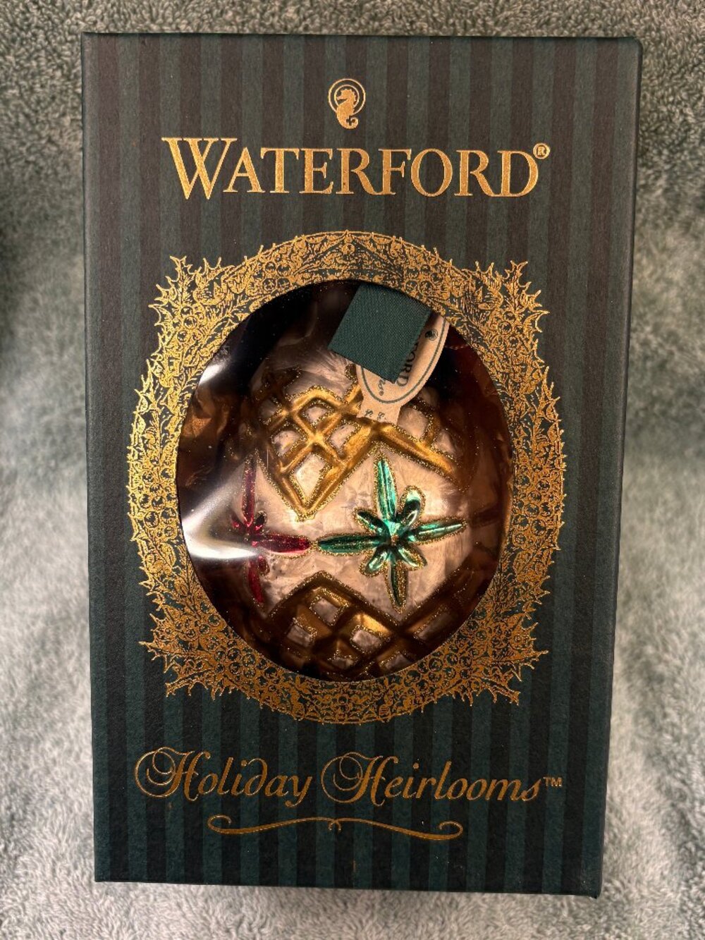 Waterford Holiday Heirlooms Christmas Star Egg Ornament Nostalgic Series Glass
